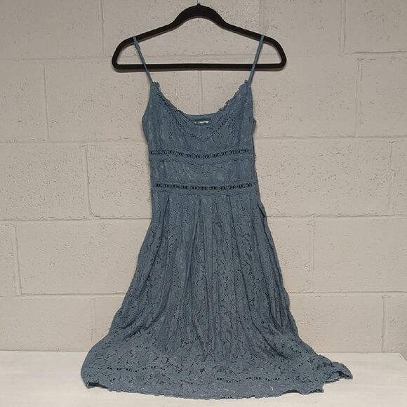 Women's NSR Elegant Blue Lace Midi Dress Size Small - Picture 2 of 7